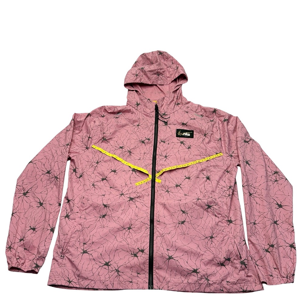 Nike Repel UV D.Y.E. Windrunner Mens Large Hooded Packable Jacket Elemental Pink